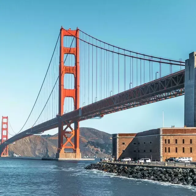 The Civil War-era Fort Point stands at the base of the Golden Gate Bridge.